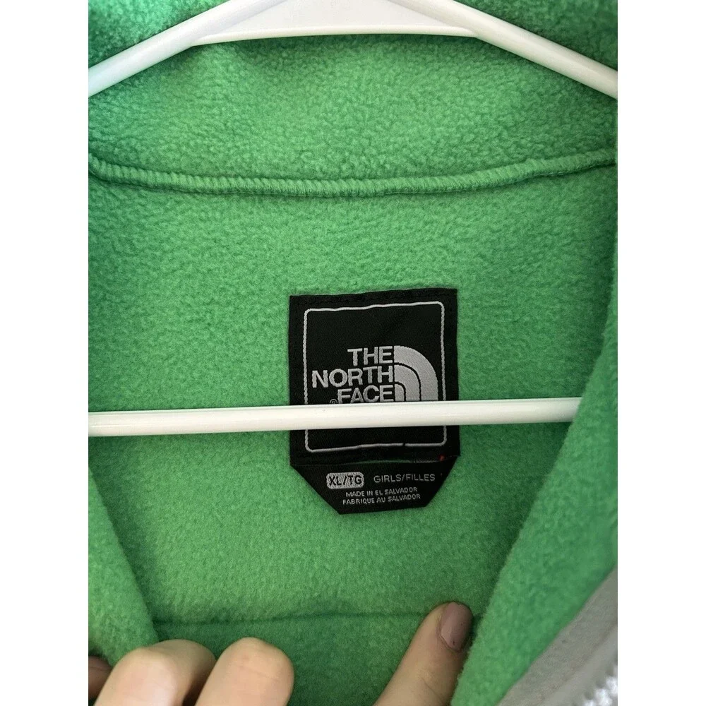 THE NORTH FACE DENALI JACKET Girls Size XL Green Gray SRP $109